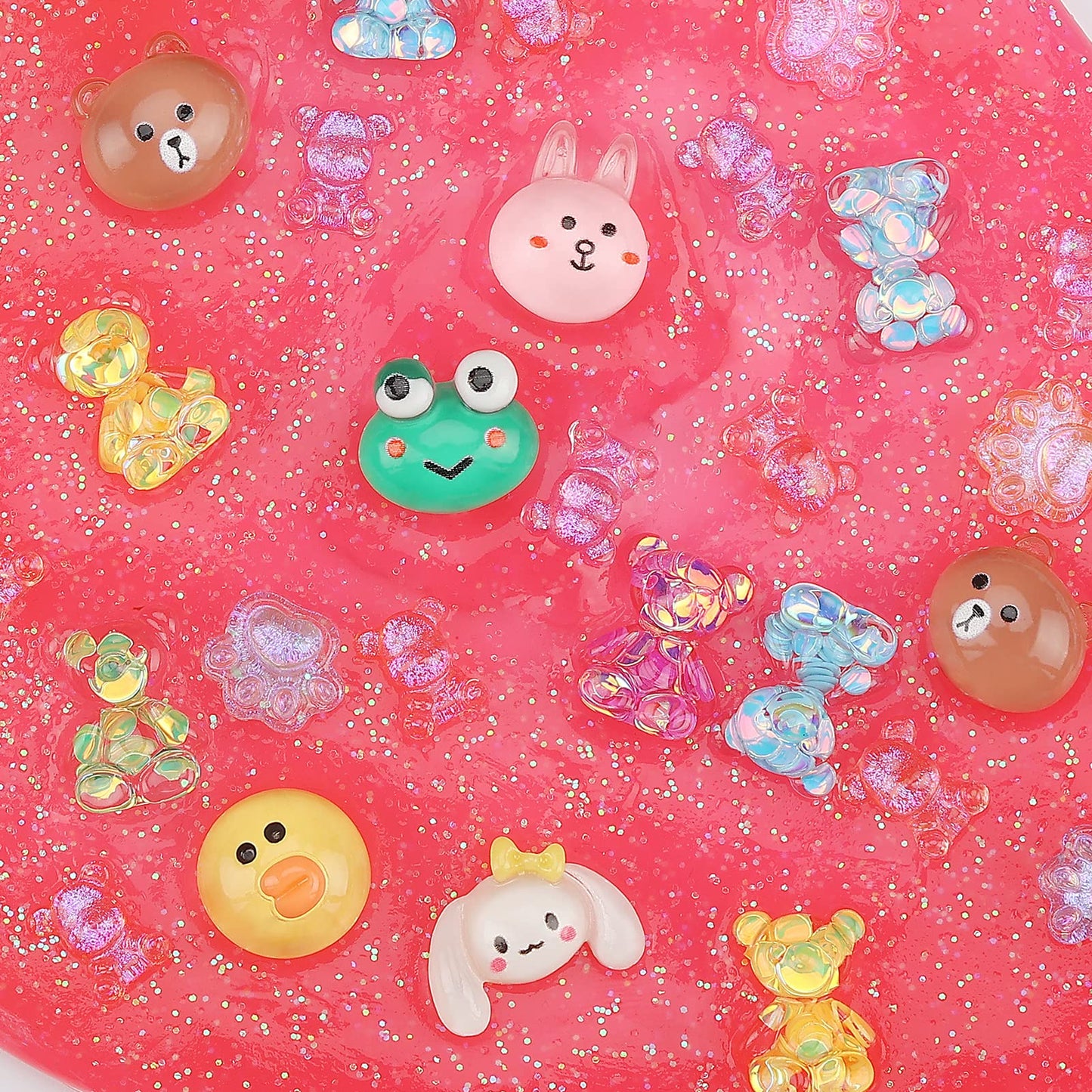 120Pcs Kawaii Slime Charms 3D Cute Mini Flatback Nail Gummy Bear Beads Bulk Resin Jewelry Making Candy Embellishments Supplies for Cell Phone Scrapbooking DIY Crafts