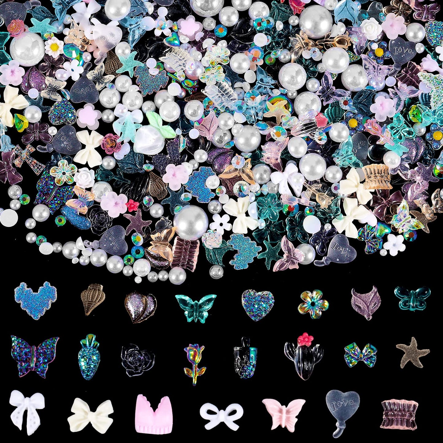 120Pcs Kawaii Slime Charms 3D Cute Mini Flatback Nail Gummy Bear Beads Bulk Resin Jewelry Making Candy Embellishments Supplies for Cell Phone Scrapbooking DIY Crafts